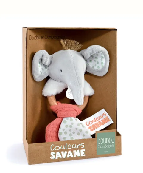 Doudou et Compagnie Hochet bébé éléphant - 15 cm> Hochets Et Pantins D'Activités
