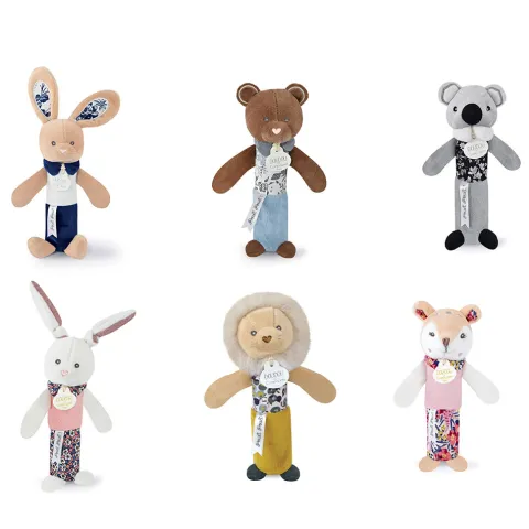 Doudou et Compagnie Hochet Pouet - Jaune ou Gris - BOH'AIME> Hochets Et Pantins D'Activités