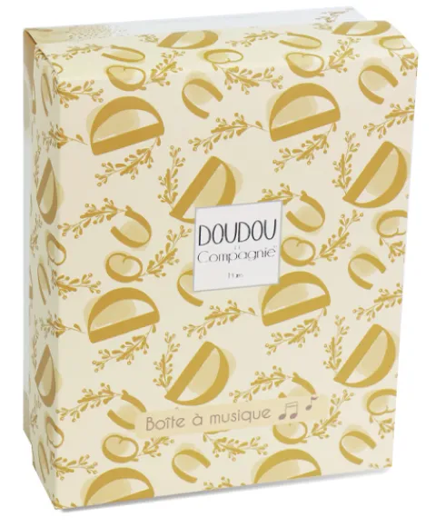 Doudou et Compagnie Lapin DOUDOU® - boite à musique lapin - 20 cm - Jaune moutarde> Boîte À Musique