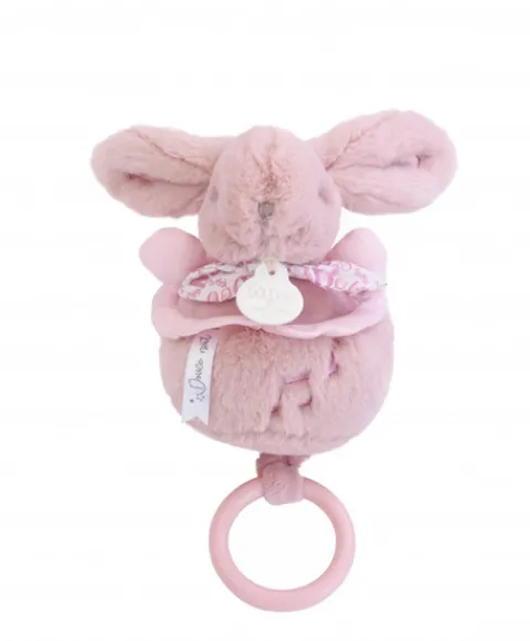 Doudou et Compagnie Lapin DOUDOU® - boite à musique lapin - 20 cm - Rose> Boîte À Musique