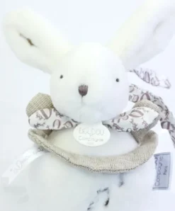 Doudou et Compagnie Lapin DOUDOU® - boite à musique lapin - 20 cm - Blanc><noscript><img width=