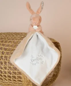 Doudou et Compagnie Lapin DOUDOU® - Doudou Lapin mouchoir- 10 cm - Beige><noscript><img width=