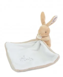 Doudou et Compagnie Lapin DOUDOU® - Doudou Lapin mouchoir- 10 cm - Beige><noscript><img width=