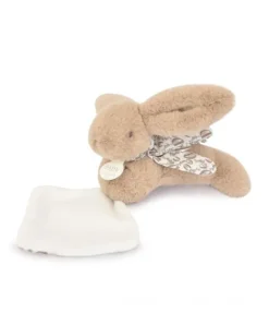 Doudou et Compagnie Lapin DOUDOU® - Peluche lapin Beige avec doudou assorti - 16 cm> Peluches