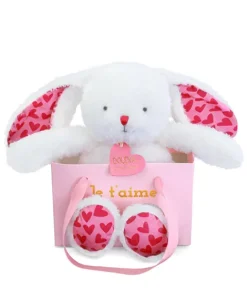 Doudou et Compagnie LAPIN JE T'AIME en sac cadeau - 25 cm><noscript><img width=