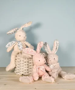 Doudou et Compagnie Lapin peluche gris en coton Bio 25 cm><noscript><img width=