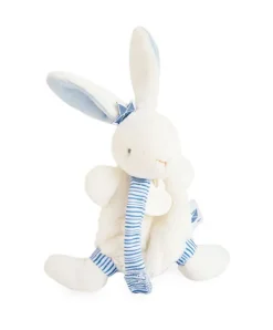 Doudou et Compagnie Mini doudou attache sucette lapin matelot bleu - 15 cm> Petit Format|Doudou Plat