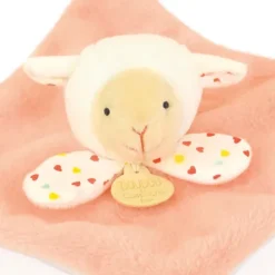 Doudou et Compagnie Mini Doudou mouton plat orange - 19 cm> Petit Format|Doudou Plat
