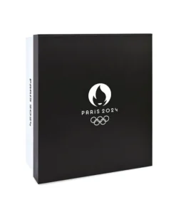 Doudou et Compagnie Ours en peluche blanc avec veste noire JO2024 - 40 cm - Collection Premium><noscript><img width=