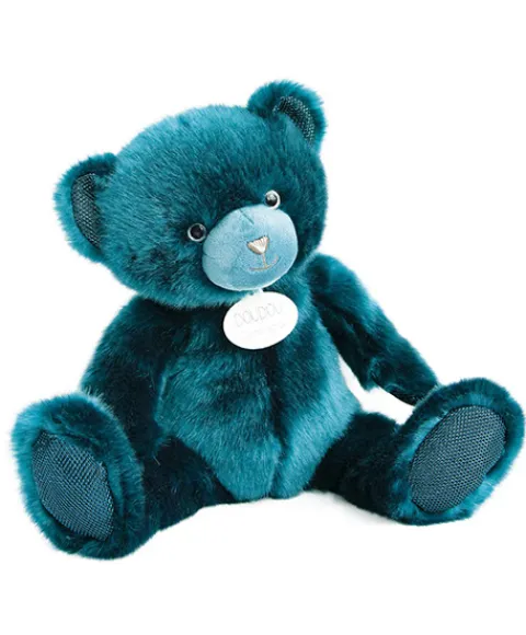 Doudou et Compagnie Ours en peluche bleu paon - Collection - 37 cm> Peluches|Les Ours En Peluche