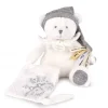 Doudou et Compagnie Ours en peluche Gris attache-sucette - 20 cm - Collection Anniversaire> Peluches