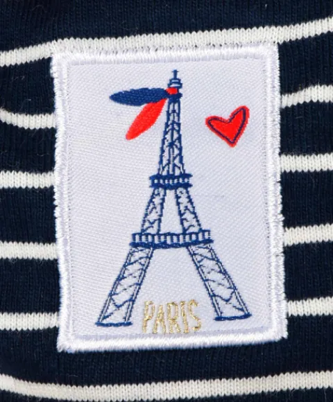 Doudou et Compagnie Ours en peluche marron avec marinière et béret - 28 cm> Peluches|Les Ours En Peluche