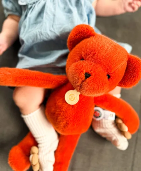 Doudou et Compagnie Ours en peluche Orange Terracotta - Roland Garros- 40 cm - Fabriqué en France> Peluches|Les Ours En Peluche