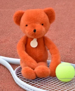 Doudou et Compagnie Ours en peluche Orange Terracotta - Roland Garros- 40 cm - Fabriqué en France><noscript><img width=