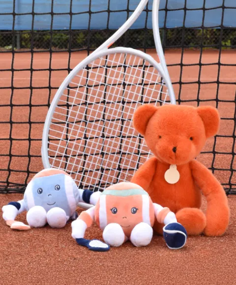 Doudou et Compagnie Ours en peluche Orange Terracotta - Roland Garros- 40 cm - Fabriqué en France> Peluches|Les Ours En Peluche