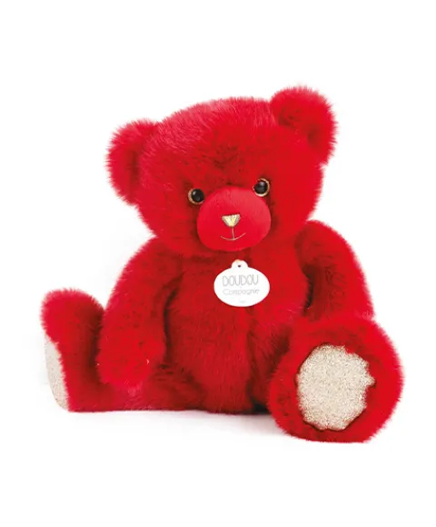 Doudou et Compagnie Ours en peluche rouge baiser- Collection - 30 cm> Peluches
