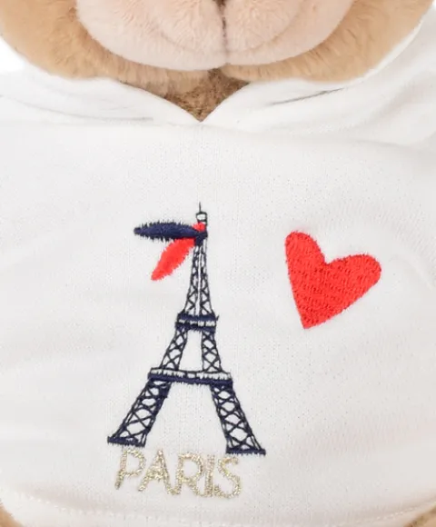 Doudou et Compagnie Ours Peluche Sweat Tour Eiffel 28 cm : Souvenir Paris> Peluches|Les Ours En Peluche