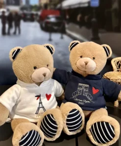 Doudou et Compagnie Ours Peluche Sweat Tour Eiffel 28 cm : Souvenir Paris><noscript><img width=