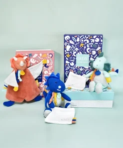 Doudou et Compagnie Peluche de dinosaure bleu avec doudou - Sashou - 25 cm><noscript><img width=