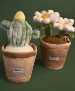 Doudou et Compagnie Peluche fleur- Cactus vert 25 cm><noscript><img width=