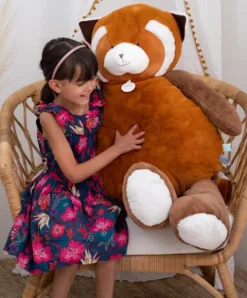 Doudou et Compagnie Peluche geante panda roux - 100 cm> Peluches Géantes