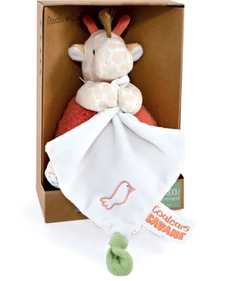 Doudou et Compagnie Peluche girafe avec doudou mouchoir - 15 cm> Doudou Mouchoir|Peluches