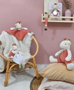 Doudou et Compagnie Peluche girafe avec doudou mouchoir - 15 cm><noscript><img width=