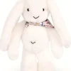 Doudou et Compagnie Peluche lapin Blanc 35 cm - Lapin Fleurette> Peluches