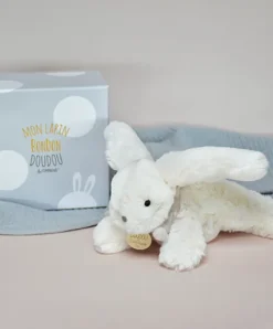 Doudou et Compagnie Peluche Lapin Bonbon Taupe - 16 cm><noscript><img width=