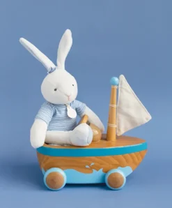 Doudou et Compagnie Peluche lapin matelot bleu - 25 cm> Peluches