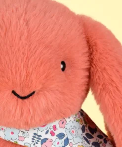 Doudou et Compagnie Peluche lapin Orange Terracotta 35 cm - Lapin Fleurette><noscript><img width=