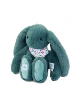 Doudou et Compagnie Peluche lapin vert 25 cm - Lapin Fleurette> Peluches