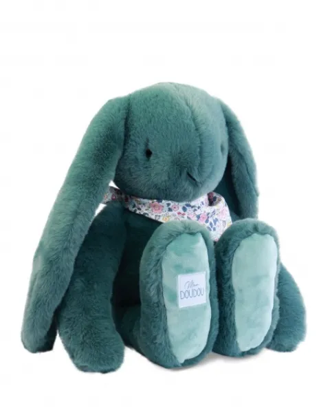 Doudou et Compagnie Peluche lapin Vert XXL - Lapin Fleurette 50 cm> Peluches Géantes|Peluches