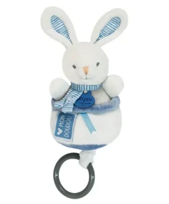 Doudou et Compagnie Peluche musicale lapin bleu - 20 cm> Boîte À Musique