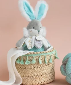 Doudou et Compagnie Peluche musicale lapin de sucre Vert - 20 cm> Boîte À Musique