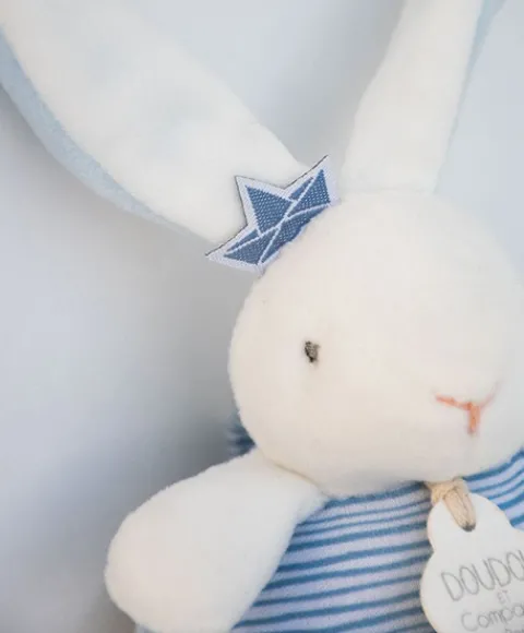 Doudou et Compagnie Peluche musicale lapin matelot bleu - 14 cm> Boîte À Musique