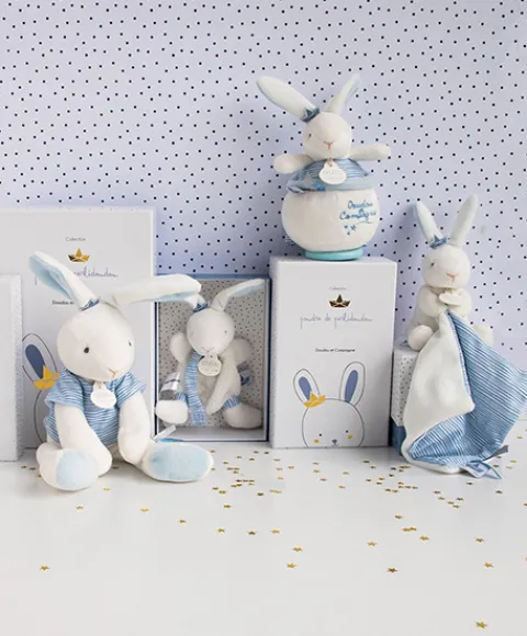 Doudou et Compagnie Peluche musicale lapin matelot bleu - 14 cm> Boîte À Musique