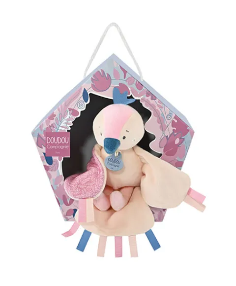 Doudou et Compagnie peluche musicale oiseau Cui-cui - Rose> Doudou Plat|Boîte À Musique