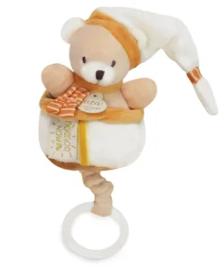 Doudou et Compagnie Peluche musicale ours beige et miel - 20 cm><noscript><img width=