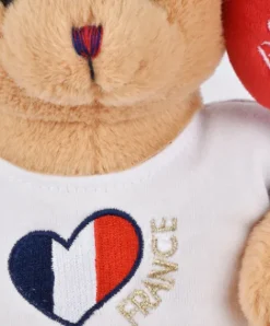 Doudou et Compagnie Peluche Ours beige - Bisous - 25 cm><noscript><img width=