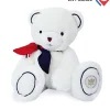Doudou et Compagnie Peluche ours blanc fabriqué en France - L'Ours Élysée - 30 cm> Peluches
