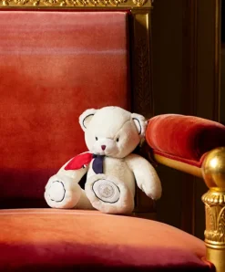 Doudou et Compagnie Peluche ours blanc fabriqué en France - L'Ours Élysée - 30 cm> Peluches