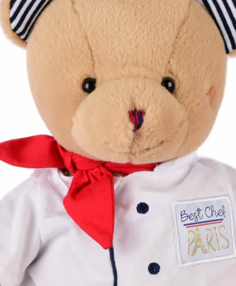 Doudou et Compagnie Peluche Ours Chef avec toque de Cuisinier- 28 cm> Peluches|Les Ours En Peluche