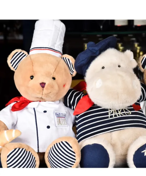 Doudou et Compagnie Peluche Ours Chef avec toque de Cuisinier- 28 cm> Peluches|Les Ours En Peluche