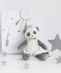 Doudou et Compagnie Peluche Panda gris Attrape-rêves - 20 cm><noscript><img width=
