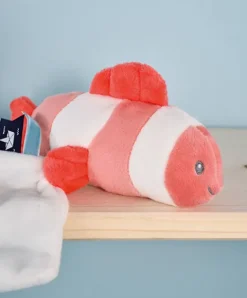 Doudou et Compagnie Peluche poisson clown mignon avec doudou - corail - 16 cm> Doudou Mouchoir|Peluche Avec Doudou