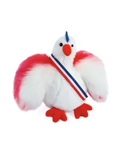 Doudou et Compagnie Peluche poule blanche - 20 cm - Fabriquée en France> Peluches