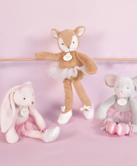 Doudou et Compagnie Peluche Souris Ballerine grise - 30 cm> Peluches