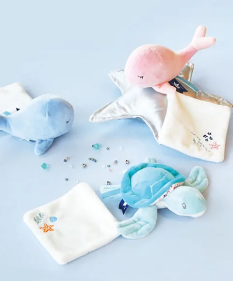 Doudou et Compagnie Peluche Tortue doudou bébé verte - 16 cm> Doudou Mouchoir|Peluche Avec Doudou