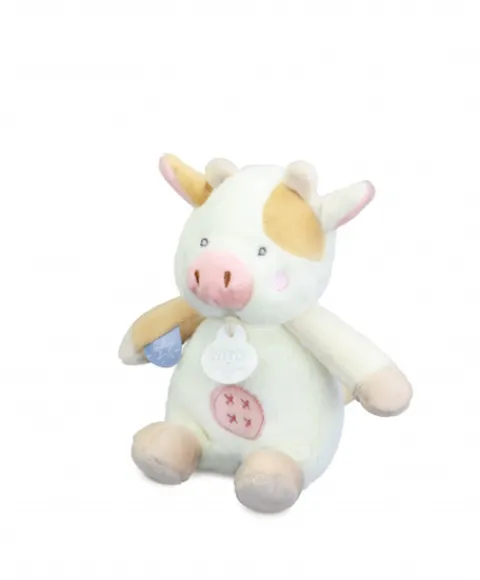 Doudou et Compagnie Peluche vache - 17 cm - DOUDOU de la ferme avec boite sonore> Peluches